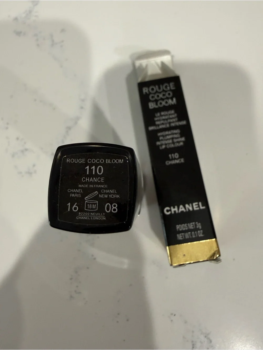NIB CHANEL Rouge Coco Bloom Lipstick in Shade 110, Chance. Rare find!